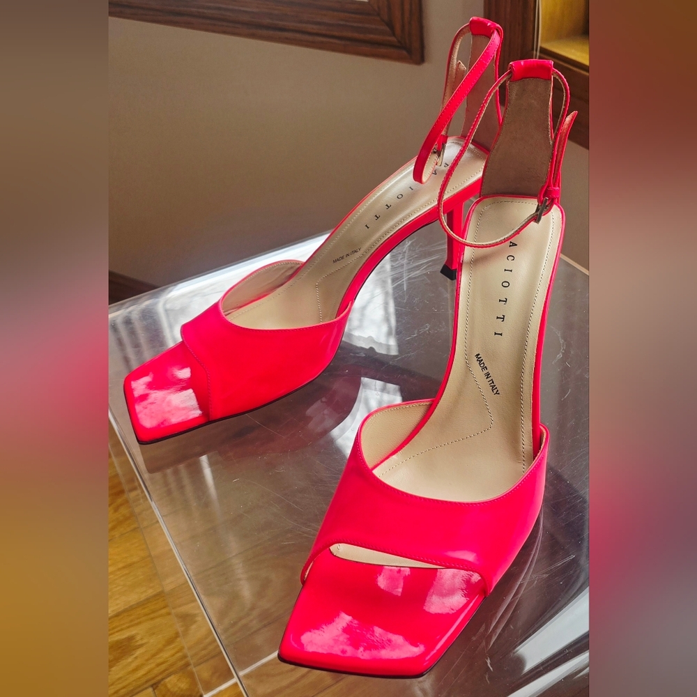 New Cezare Paciotti Hot Pink Ankle-Strap Heels 39.5